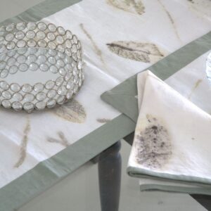 hemp table runner set eco printed off white eco friendly bags bagworldindia