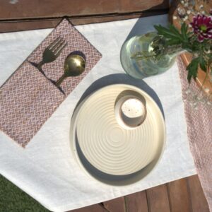 hemp table runner set eco printed off white eco friendly bags bagworldindia