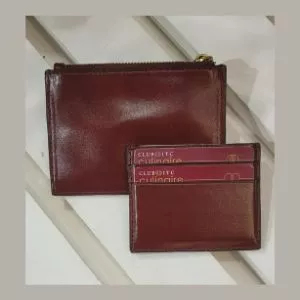 Set of merlot coin purse & visiting card holder