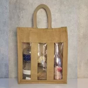 Jute three bottle bags ecofriendly bag bagworldindia