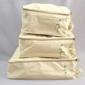 Canvas Organizers beige packing cubes bagworldindia eco freindly bags