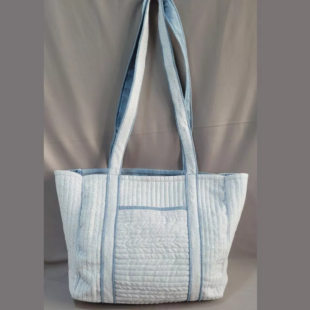 Recycled cotton Quilter Shoulder tote eco friendly bag bagworldindia