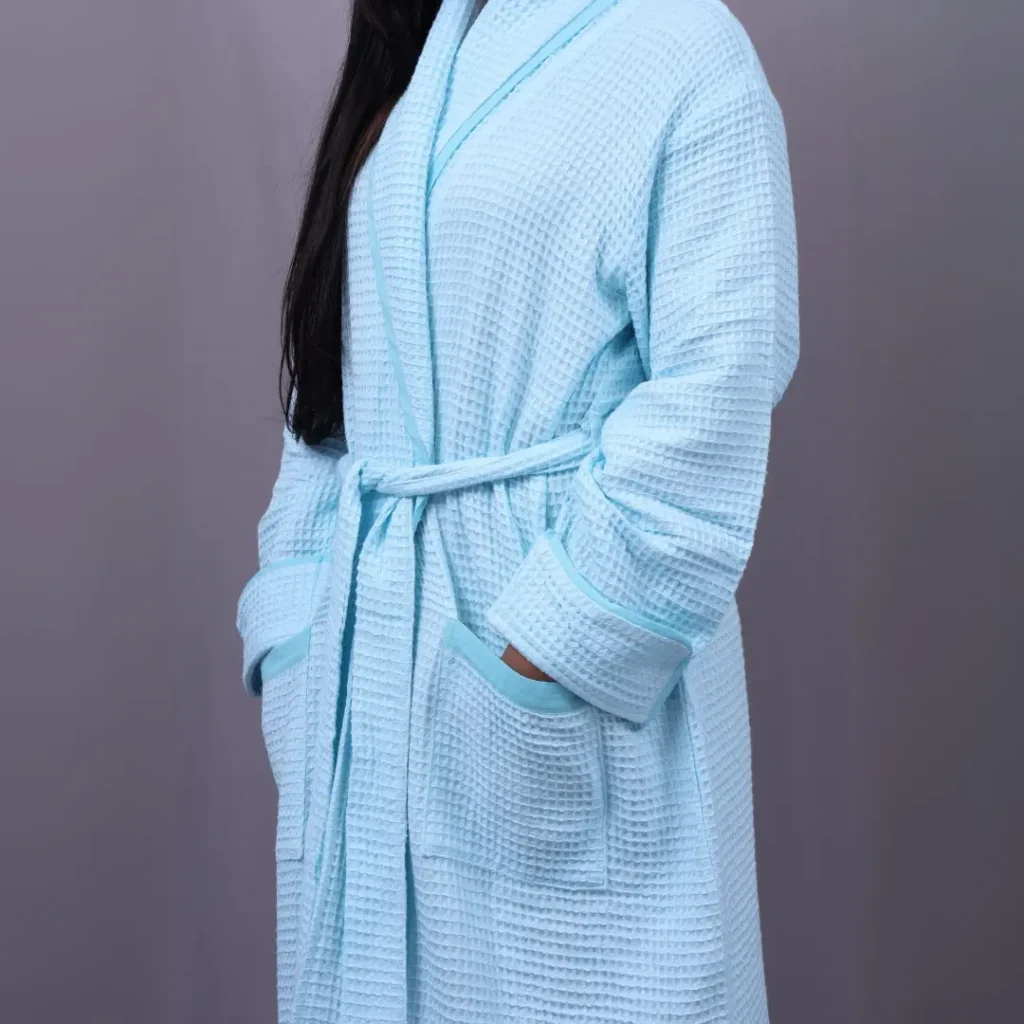 cotton bamboo micro waffle Bathrobe customized size | bagworld India eco friendly bags and accessories manufacturer