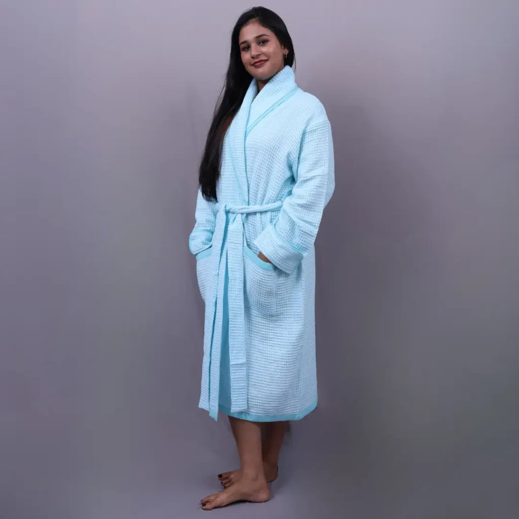 cotton bamboo micro waffle Bathrobe customized size | bagworld India eco friendly bags and accessories manufacturer