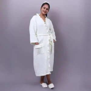 Premium Crinkled Muslin Kimono Bathrobe customized size | bagworld India eco friendly bags and accessories manufacturer