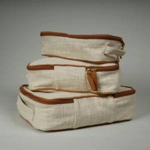 Slub cotton packing cube | bagworld India eco friendly bags and accessories manufacturer