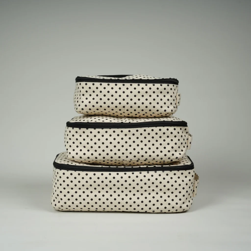 cotton canvas packing cube | bagworld India eco friendly bags and accessories manufacturer