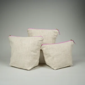 Slub cotton Makeup Pouch | bagworld India eco friendly bags and accessories manufacturer
