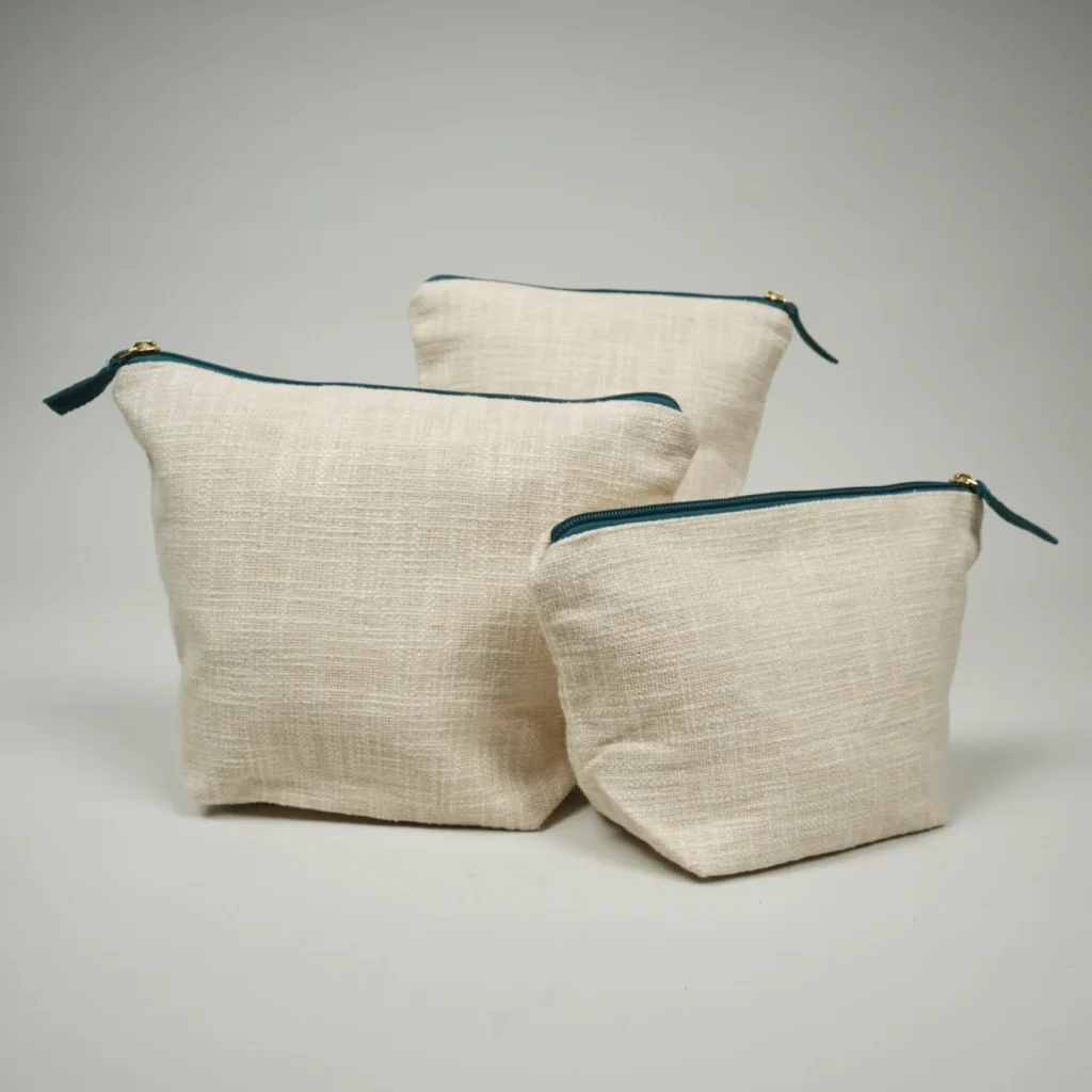 Slub cotton Makeup Pouch | bagworld India eco friendly bags and accessories manufacturer