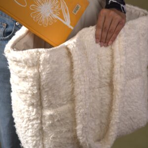 teddy cotton TOTE bag BEIGE | bagworld India eco friendly bags and accessories manufacturer
