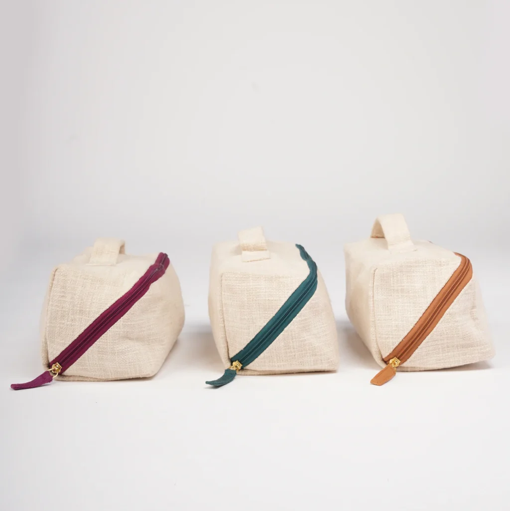 slub cotton pouch