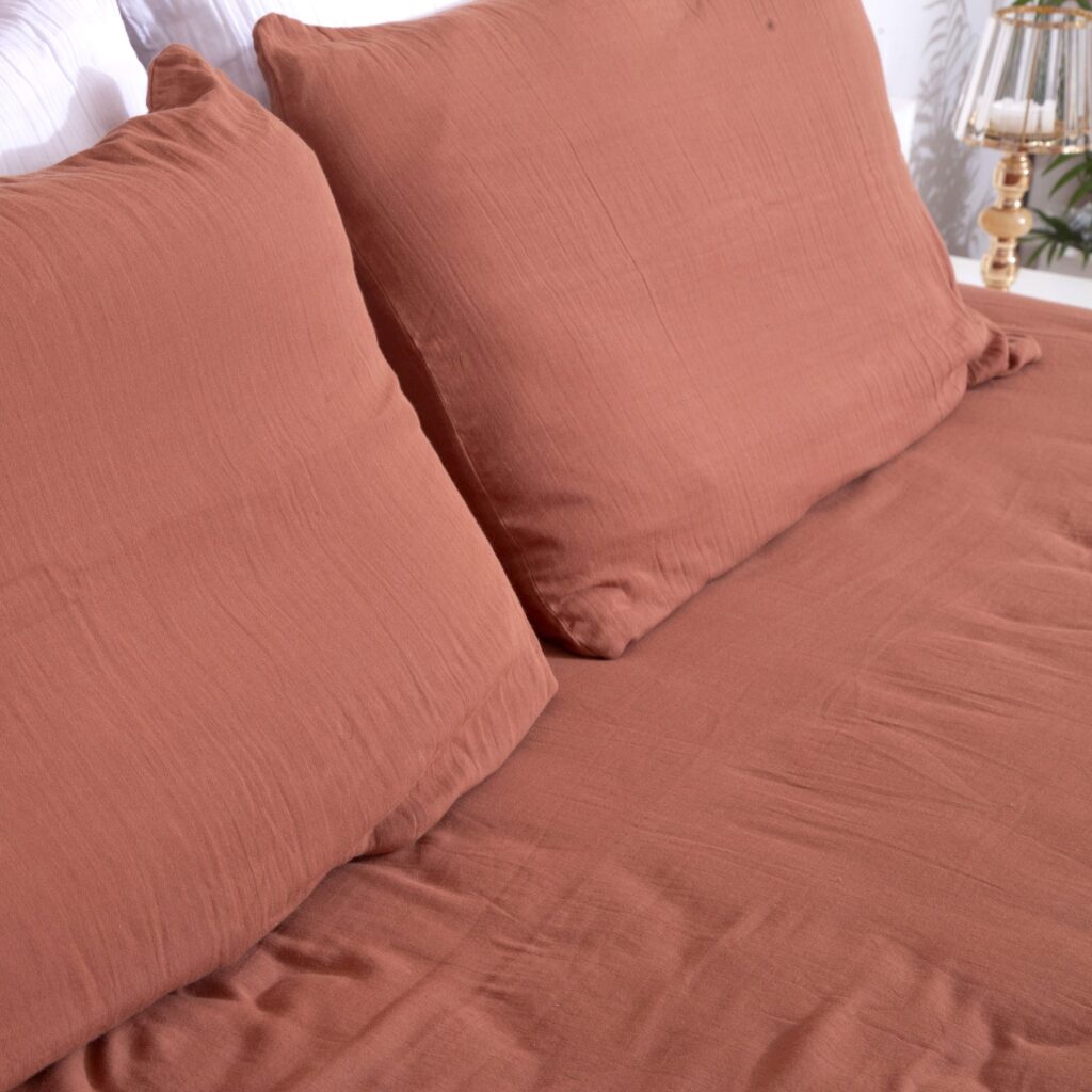 Muslin Maple Sugar Bedding bedsheets and pillow covers | bagworld India eco friendly bags and accessories manufacturer