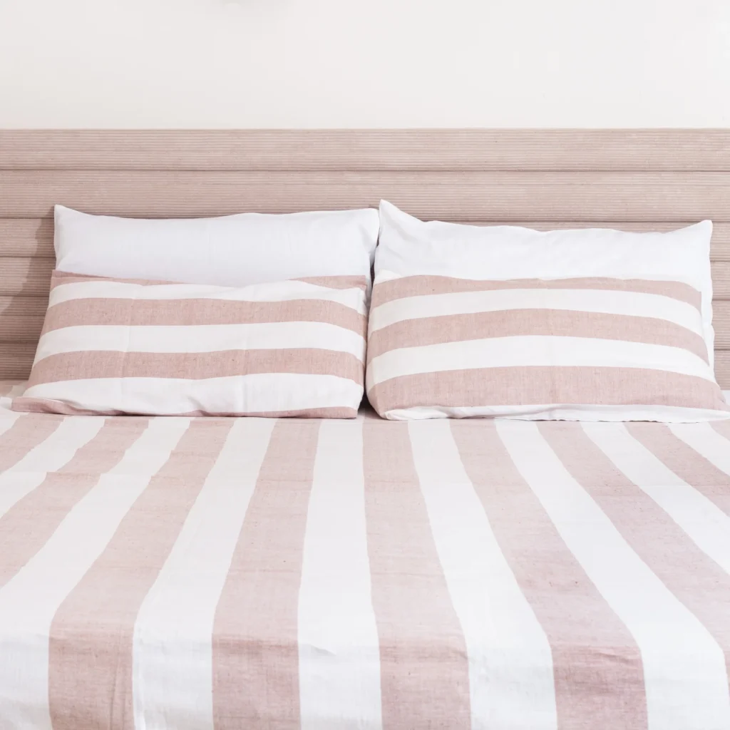 Striped Hemp Bedding bedsheets and pillow covers | bagworld India eco friendly bags and accessories manufacturer