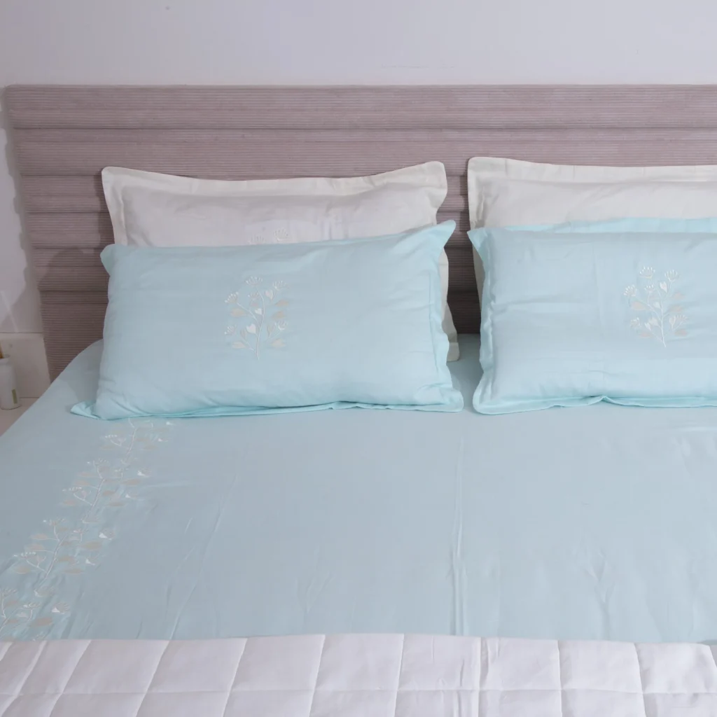 Cotton Sateen bedding bedsheets and pillow covers | bagworld India eco friendly bags and accessories manufacturer
