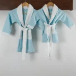 kids cotton waffle bathrobe - Blue